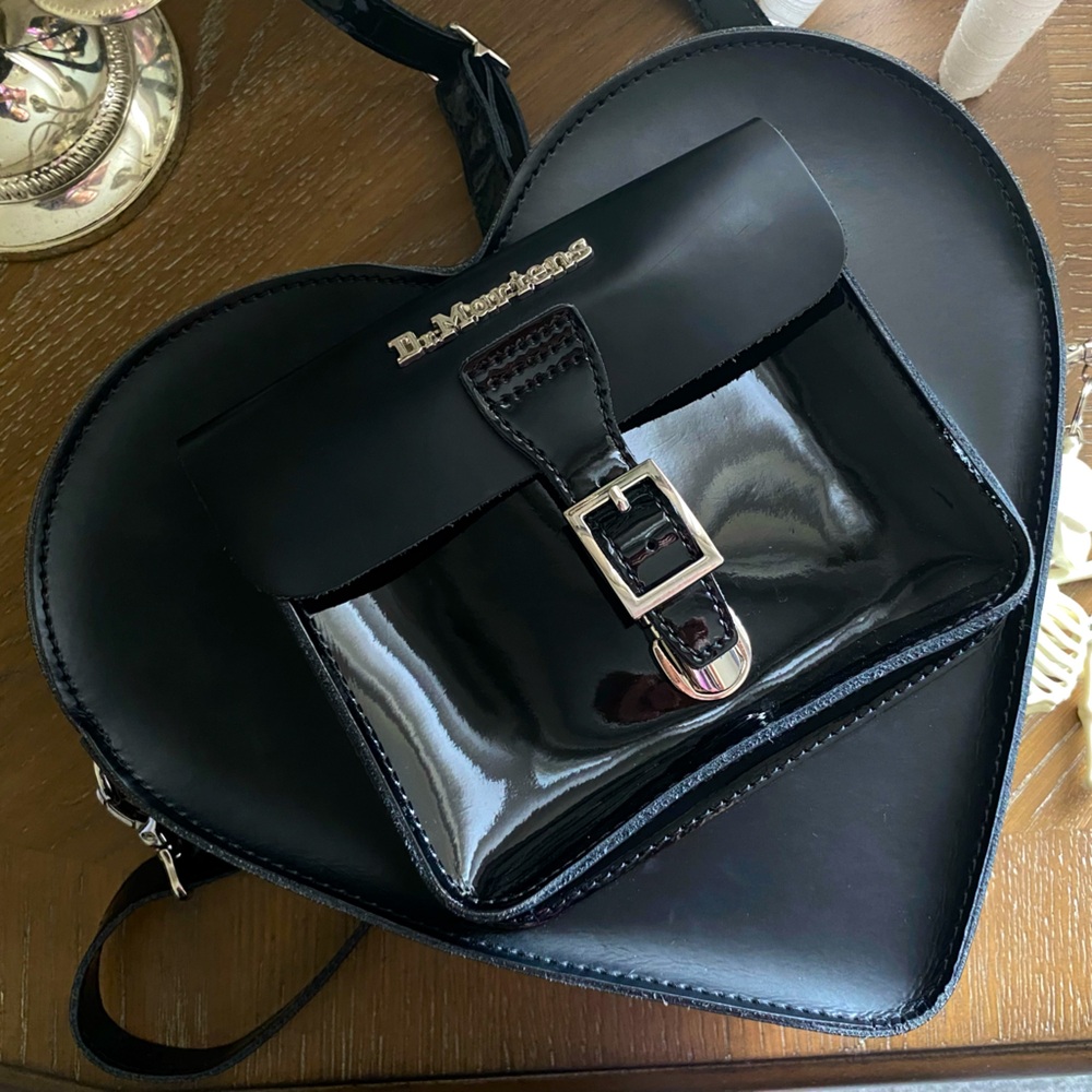 Dr. Marten’s Black Heart-Shaped Kiev Leather Bag (medium size) backpack